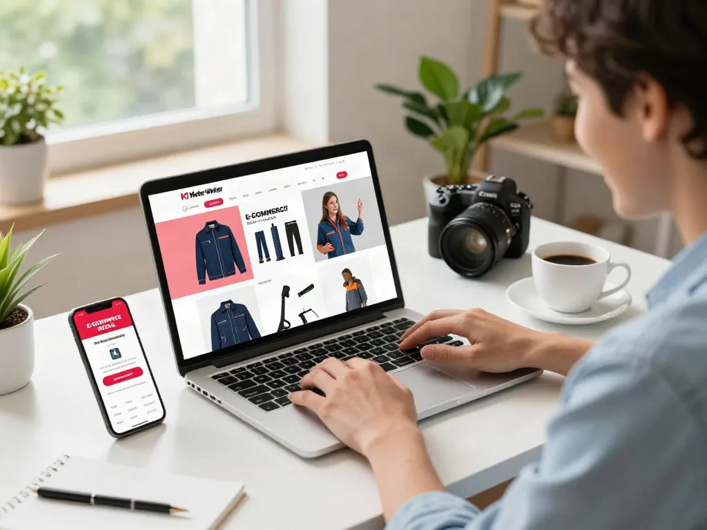 Cheerful shopper using a Mister Worker discount code while exploring tools online.