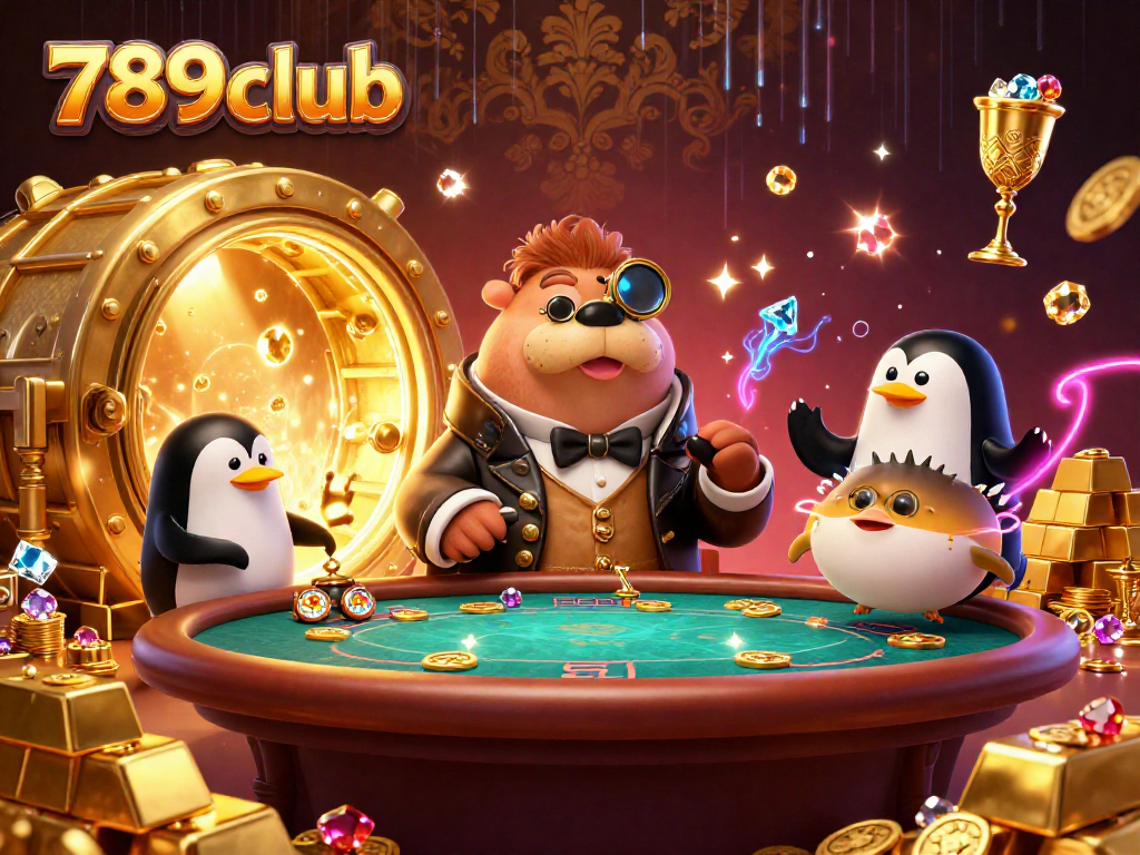 Play exciting underwater poker with 789club's jolly walrus, penguin dealer, and pufferfish in 3D art.