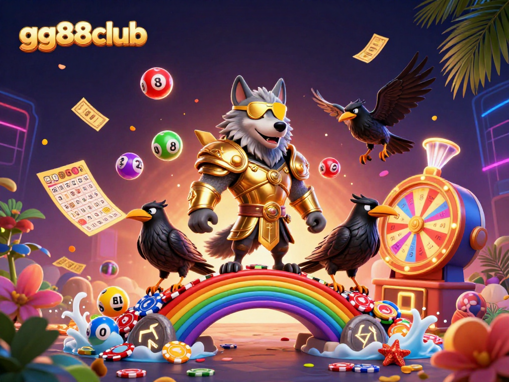 Win big at gg88club with exciting interactive gaming experiences showcased in vibrant 3D art.