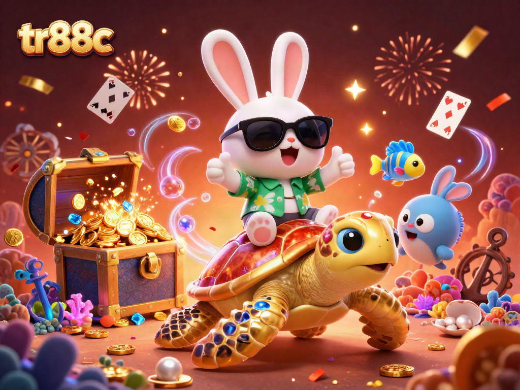 tr88c brings luck with colorful underwater casino theme featuring a lucky rabbit and golden turtle.