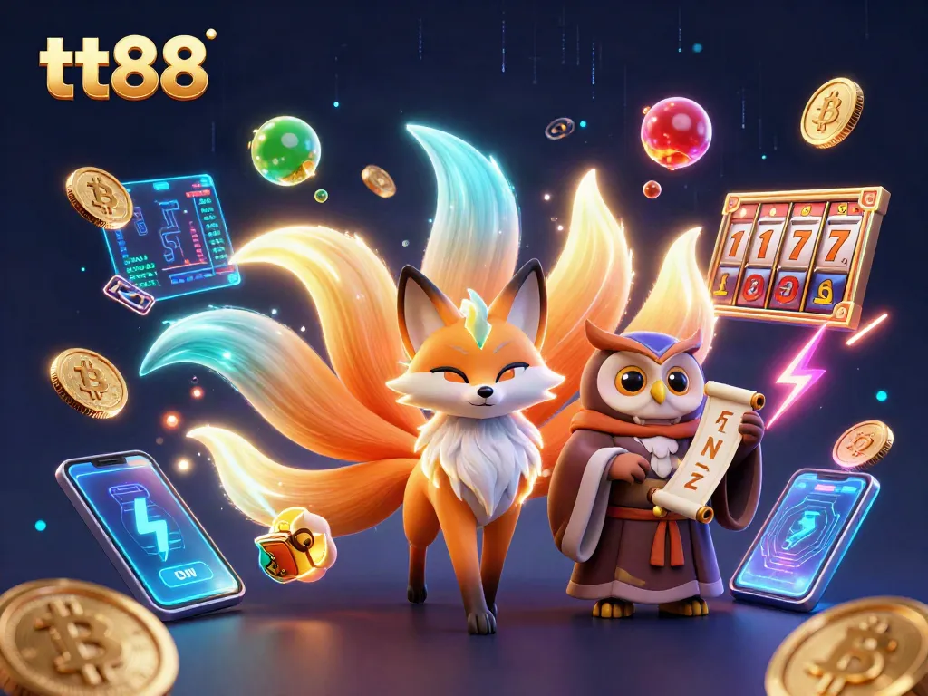 Engage in thrilling gaming experiences with tt88 featuring a vibrant fox spirit and glowing coins.