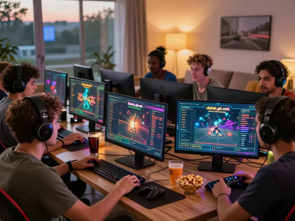 Exciting group gaming experience on https://debet.gb.net/ with friends enjoying online betting and gaming.