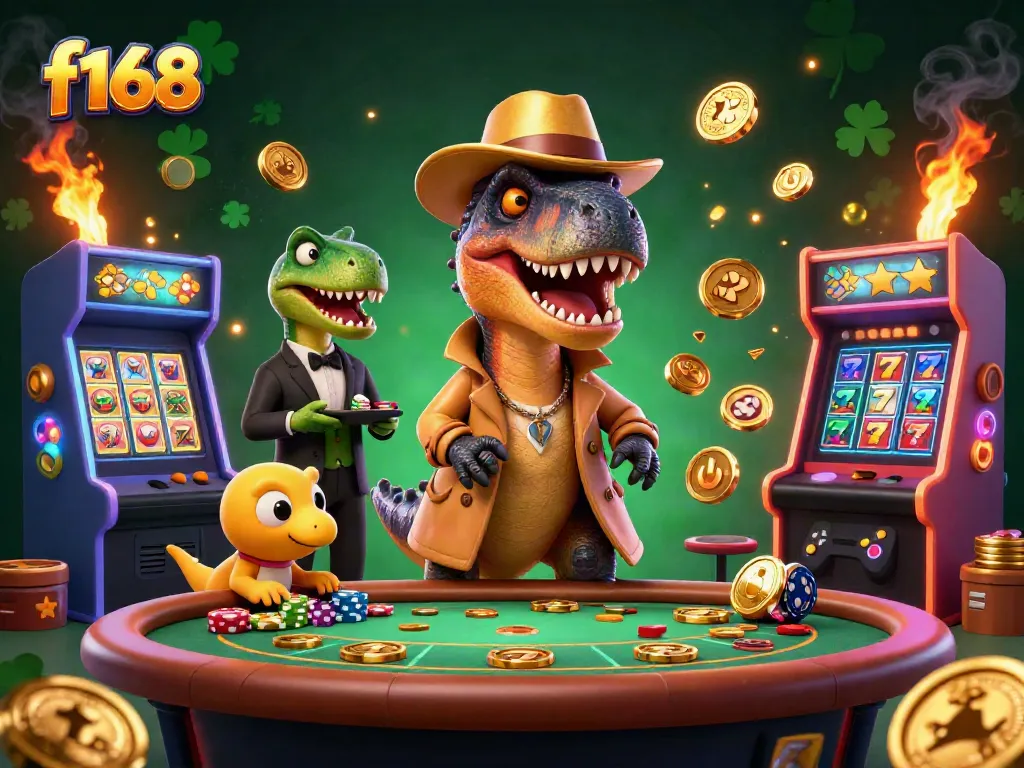 Watch the f168 velociraptor player navigating a blackjack table with excitement.