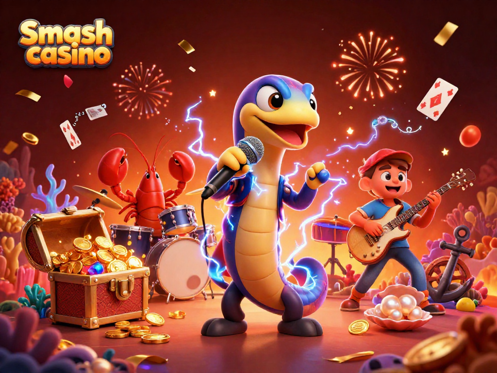 Experience the thrill of Smash casino with vibrant characters and exciting game elements in a colorful underwater scene.