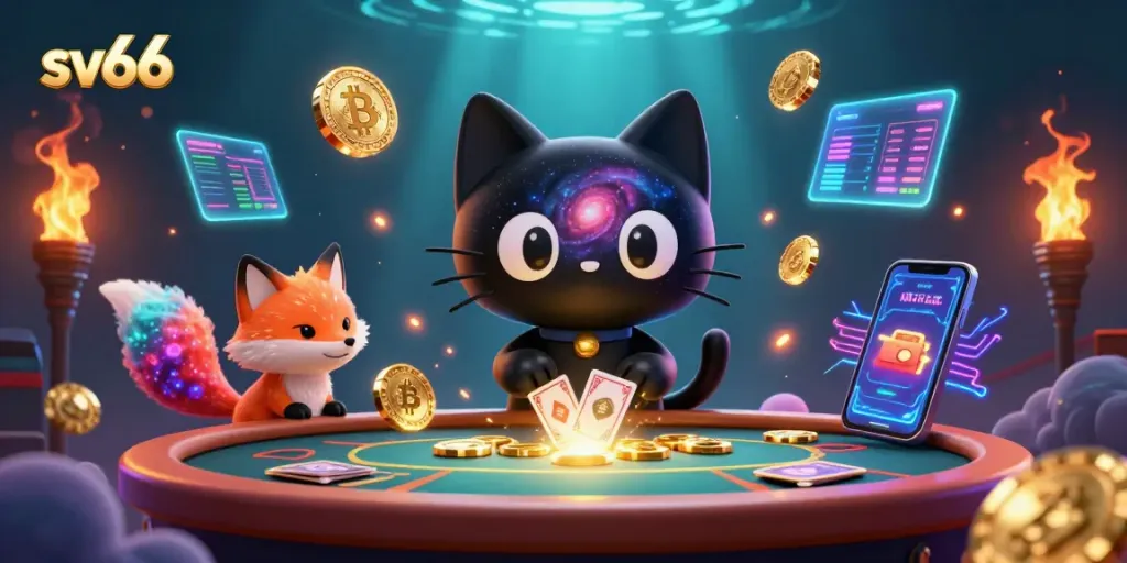 Place bets confidently with sv66 while the cosmic cat attracts golden chips at a galactic casino