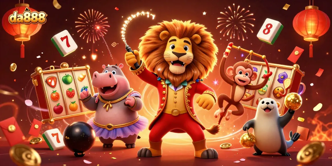 Experience lively gameplay at da888 with vibrant circus characters amidst jackpot thrills.
