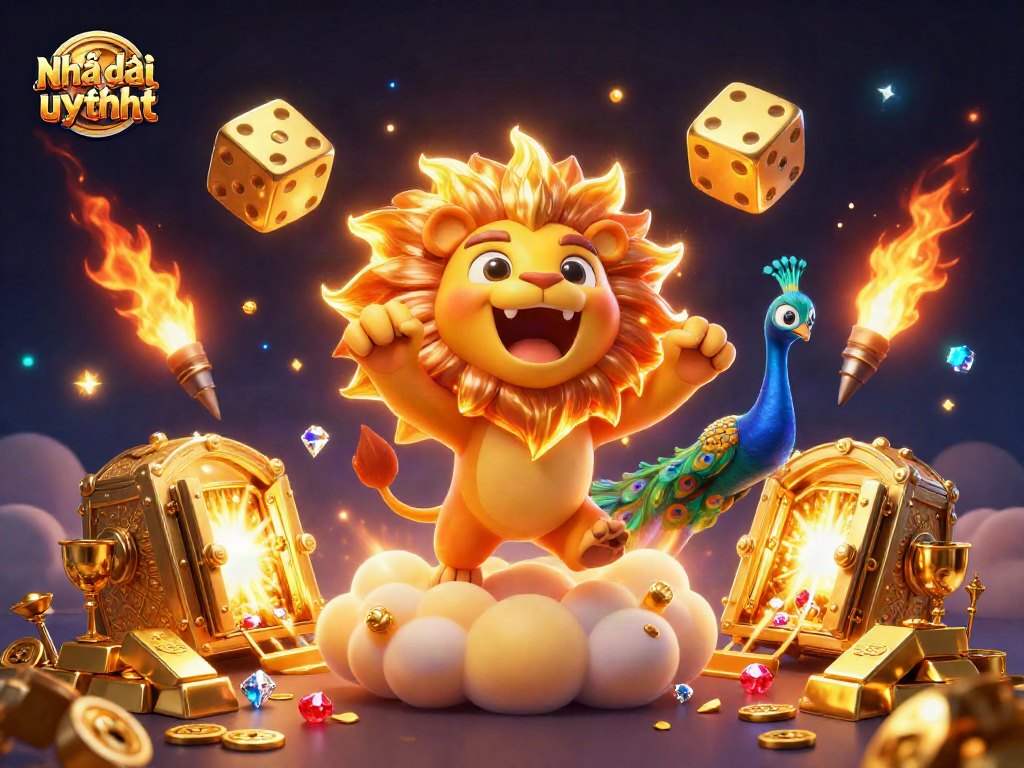 Experience the thrill of winning at Nhà cái uy tín with dynamic 3D characters and vibrant casino elements.