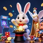 Experience the excitement of 7-hd online gambling with dazzling characters and vibrant casino elements.