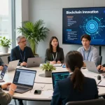 Blockchain 2026 conference attendees engaging in discussions about future innovations.