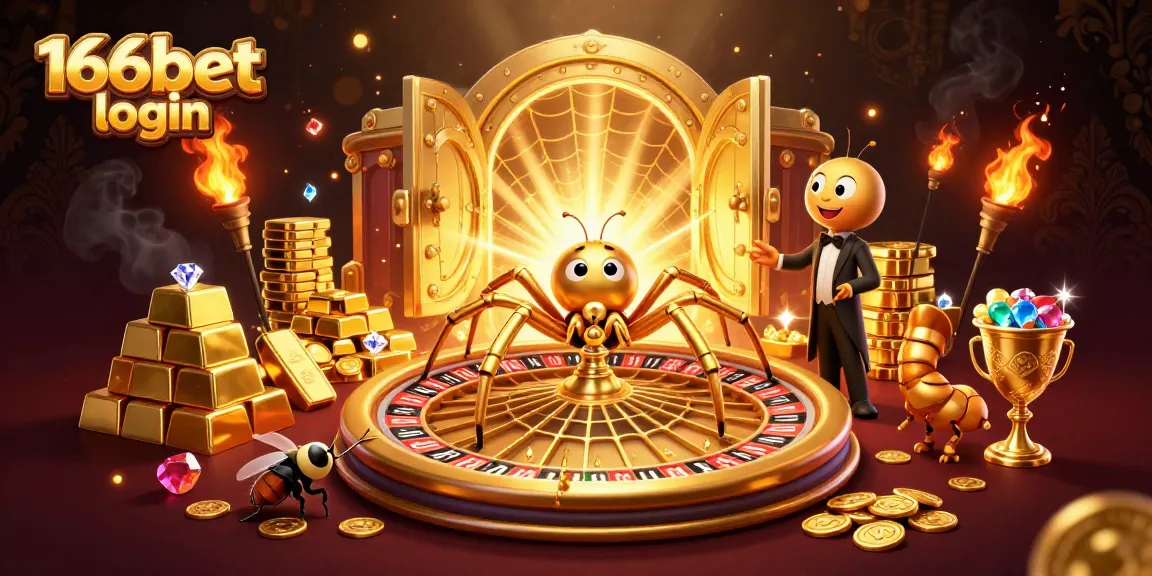 Experience the excitement of 166bet login with a golden spider web roulette wheel and a centipede croupier.