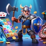 Experience thrilling gameplay with KUWIN. COM in this vibrant 3D digital illustration featuring action-packed casino elements.