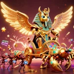 Experience thrilling gameplay with the tinsoikeo golden scarab beetle in an expansive casino scene.
