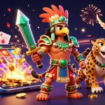 Experience exciting gameplay with TK88 in a vibrant 3D casino scene filled with dynamic gaming elements.