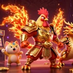 Experience the excitement of 58win with an action-packed 3D casino illustration featuring vibrant characters.