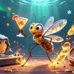 Experience 98WIN's vibrant casino energy with lively characters, roulette wheel, and golden cocktail action.