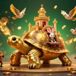 Experience thrilling gameplay at Nhà cái 789WIN, a vibrant casino scene featuring a golden tortoise and rabbit dealer.