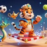 Experience thrilling gaming at go88 with a dynamic Arabian-themed casino scene featuring vibrant characters and elements.