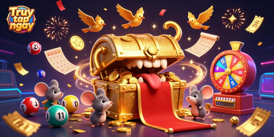 Truy cập ngay for an exciting adventure in a vibrant casino scene filled with treasures and games.