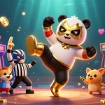 BJ88 showcases a lively casino scene with vibrant characters and colorful game elements, emphasizing excitement.