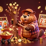 Sunwin players enjoying jackpot winnings in a vibrant 3D casino scene filled with golden coins and neon lights.