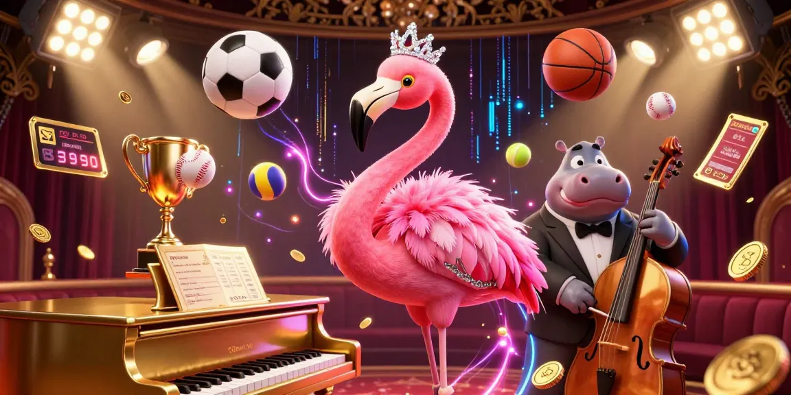 Experience the excitement of 58win-aa with vibrant casino energy, featuring flamingo singer and dynamic sports elements.