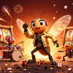 Experience sunwinx with a vibrant scene showcasing a cicada rock star and gambling elements