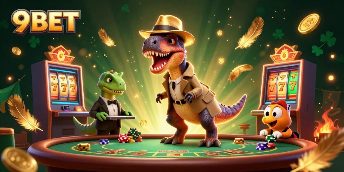 Experience thrilling blackjack action with 9BET in a vibrant, animated casino scene full of surprises.