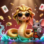 Engage in thrilling gaming with k8bet's vibrant 3D illustration of Medusa and casino elements.