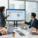 Team collaborating on live transfer merchant cash advance leads in a modern office.