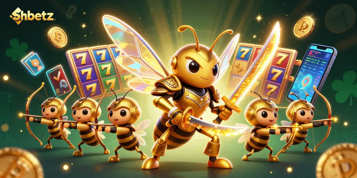 Engage in thrilling slot games at shbetz, featuring golden hornets and dynamic gambling elements.