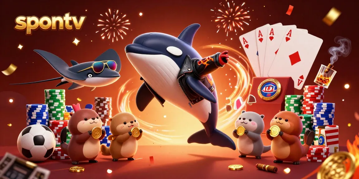 Experience spontaneity with spontv as the oceanic friends enjoy sports betting amidst vibrant celebration.