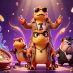 Experience the thrill of 188bet with raptors sneaking into a casino, surrounded by riches and excitement.